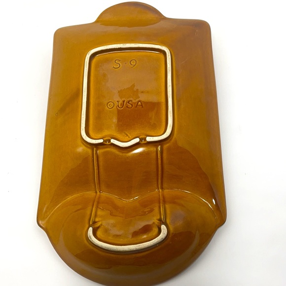 Vintage 1970's "USA Pottery" Cheese & Bacon Dip Recipe Serving Platter - Picture 4 of 5